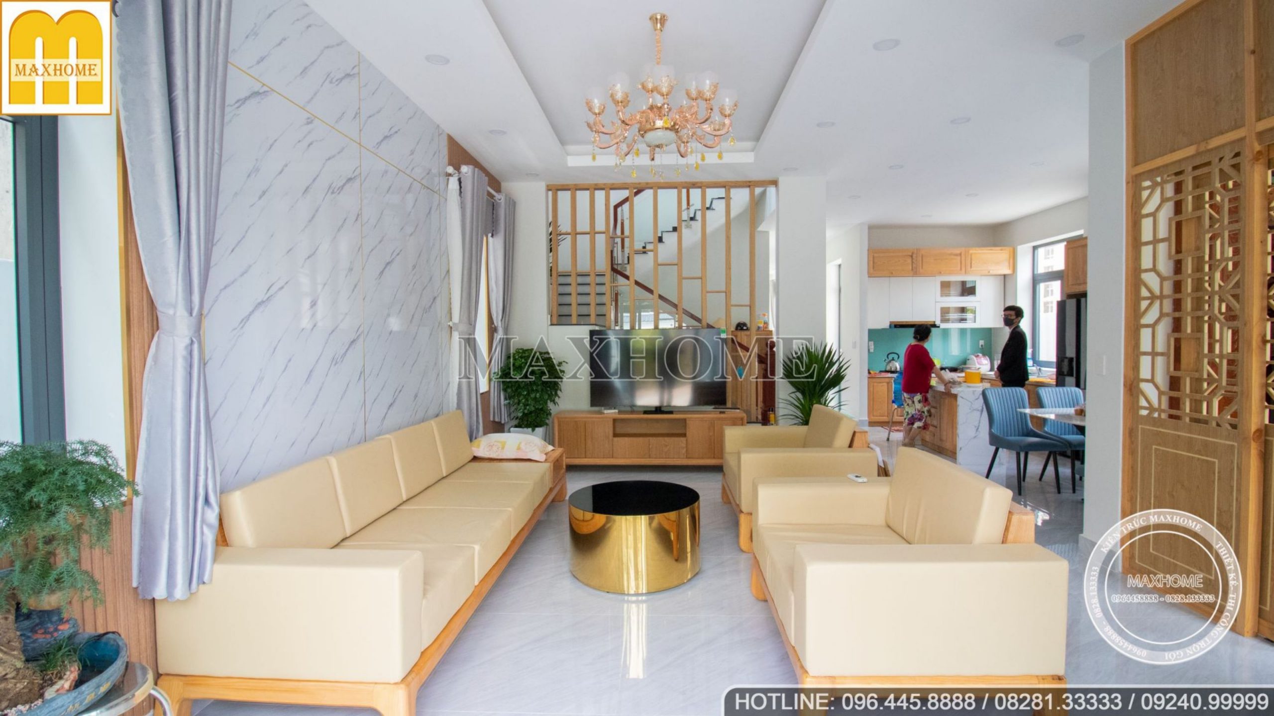 Tham khảo thiết kế nội thất nhà 3 tầng đẹp đầy đủ các phòng NT108068 - Kiến  trúc Angcovat
