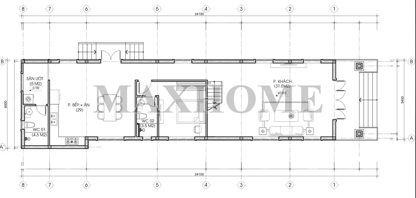 Mẫu nội thất nhà 2 tầng mái Thái vạn người mê | MH00481